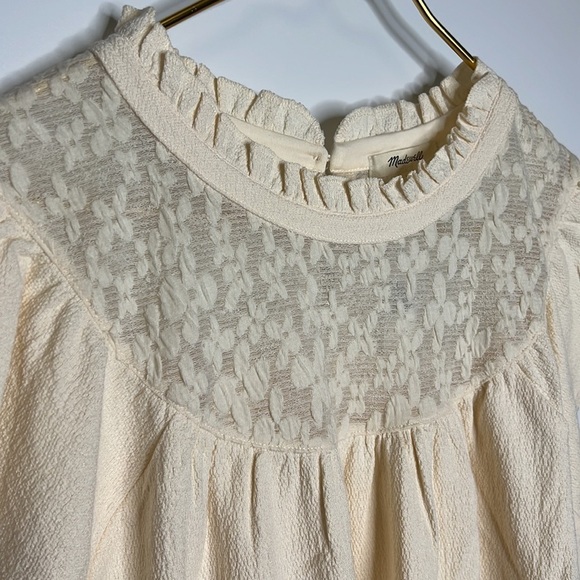 Nwt Madewell Lace Inset Superlight Jacquard Top In Antique Cream Size XL - Picture 3 of 6